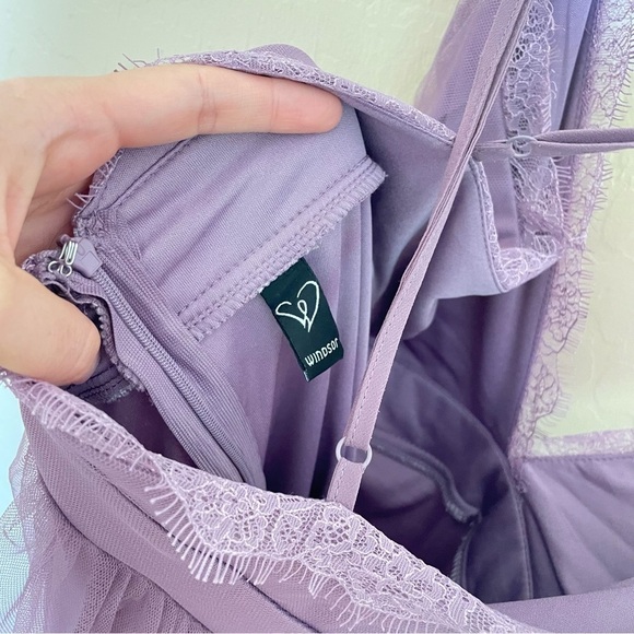 Windsor Purple Tulle Babydoll dress - Picture 4 of 12